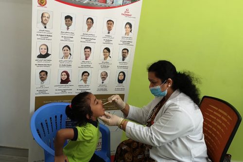 Thumbay Hospital Day Care, University City Road Muweilah-Sharjah Conducts Dental Check up for the KG Students of Ambassador School Sharjah